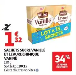 Auchan Sachets sucre vanillé et levure chimique vahiné offre