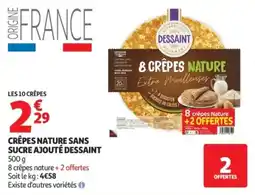 Auchan Crêpes nature sans sucre ajouté dessaint offre