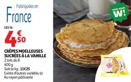 Auchan Crêpes moelleuses sucrées à la vanille offre