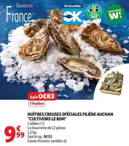 Auchan Huîtres creuses spéciales filière auchan cultivons le bon offre