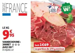 Auchan Viande bovine jarret avec os offre