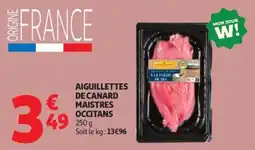 Auchan Aiguillettes de canard maistres occitans offre