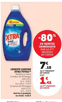 Super U Xtra total lessive liquide offre