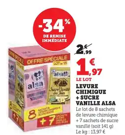 Super U Alsa levure chimique + sucre vanillé offre