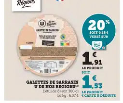 Super U U de nos régions galettes de sarrasin offre