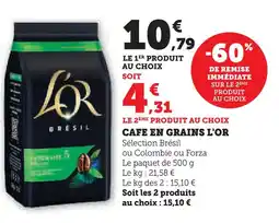 Super U L'or café en grains sélection brésil offre
