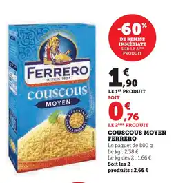 Super U Ferrero couscous moyen offre