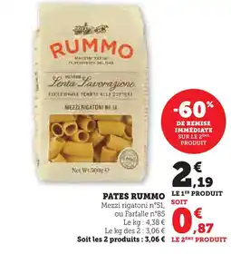 Super U Rummo pâtes offre
