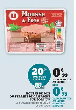 Super U U mousse de foie offre
