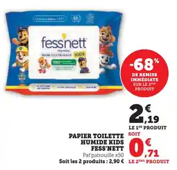 Super U Fess'nett papier toilette humide kids offre