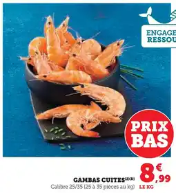 Super U Gambas cuites offre