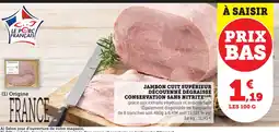 Super U Her jambon cuit supérieur découenné dégraissé offre
