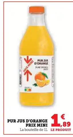 U Express Prix mini pur jus d'orange offre