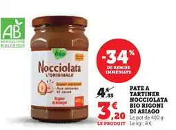 U Express Rigoni di asiago pâte à tartiner nocciolata bio offre
