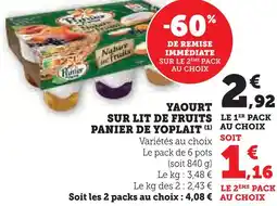 U Express Panier de yoplait yaourt sur lit de fruits offre