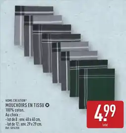 ALDI HOME CREATION Mouchoirs en tissu offre