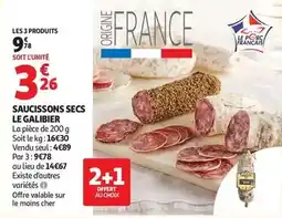 Auchan Supermarché Le galibier - saucissons secs offre