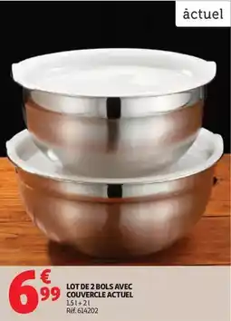 Auchan Supermarché Cap actuel - lot de 2 bols avec couvercle offre