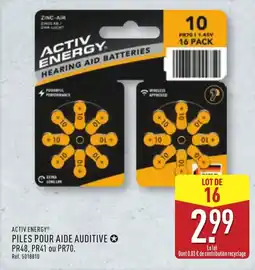 ALDI ACTIV ENERGY Piles pour aide auditive offre