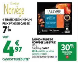 Auchan Saumon fumé de norvège labeyrie offre