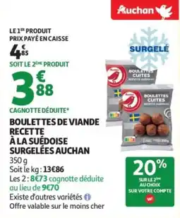 Auchan Boulettes de viande recette à la suédoise surgelées auchan offre
