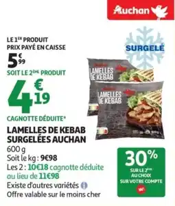 Auchan Lamelles de kebab surgelées auchan offre