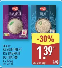 ALDI BON-RI Assortiment riz basmati ou thaï offre