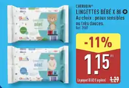ALDI CHERUBIN Lingettes bébé x 80 offre