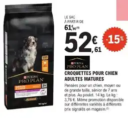 E.Leclerc Jardi PURINA PRO PLAN Croquettes pour chien adultes matures offre