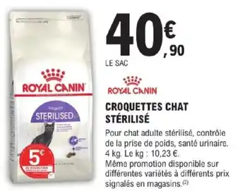 E.Leclerc Jardi ROYAL CANIN Croquettes chat stérilisé offre