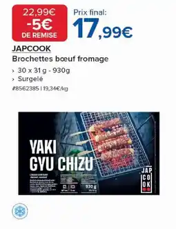 Costco JAPCOOK Brochettes bœuf fromage offre