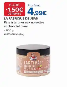 Costco LA FABRIQUE DE JEAN Pâte à tartiner aux noisettes et chocolat blanc offre