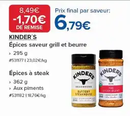 Costco KINDER'S Épices saveur grill et beurre offre