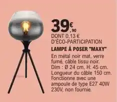 E.Leclerc Brico Dim - lampe à poser maxy offre
