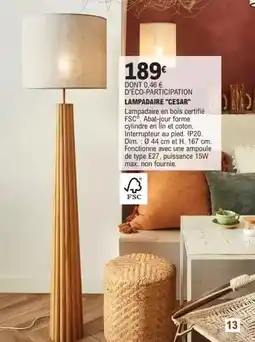 E.Leclerc Brico Cesar - lampadaire ecasar offre