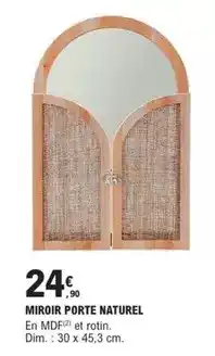E.Leclerc Brico Dim - miroir porte naturel offre