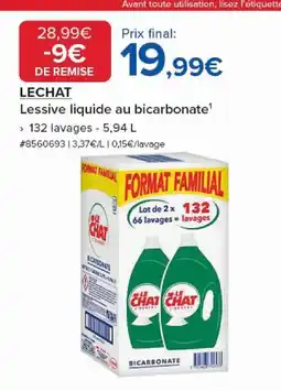 Costco LE CHAT Lessive liquide au bicarbonate offre