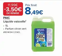 Costco PAIC Liquide vaisselle offre