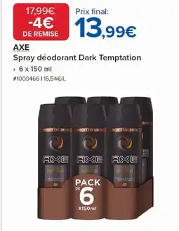 Costco AXE Spray déodorant Dark Temptation offre
