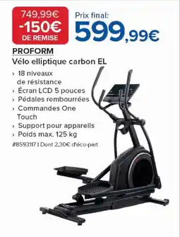 Costco PROFORM Vélo elliptique carbon EL offre