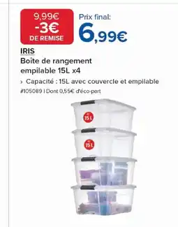Costco IRIS Boîte de rangement empilable offre