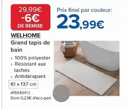 Costco WELHOME Grand tapis de bain offre