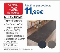 Costco MULTY HOME Tapis d'entrée offre