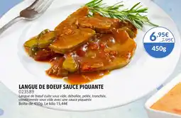 Gel 2000 Langue de boeuf sauce piquante offre