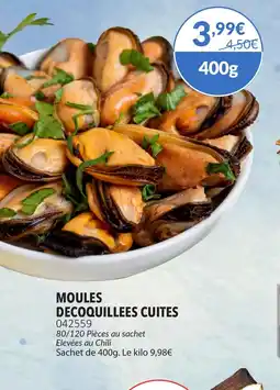 Gel 2000 Moules decoquillees cuites offre