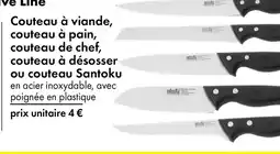 TEDi Couteau à viande, couteau à pain, couteau de chef, couteau à désosser ou couteau Santoku offre