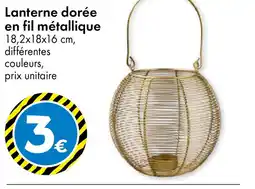 TEDi Lanterne dorée en fil métallique offre