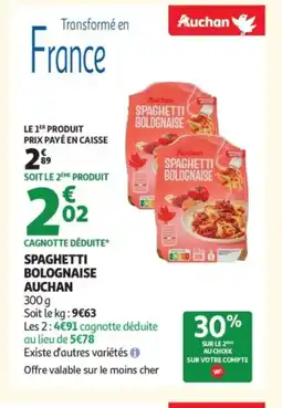 Auchan AUCHAN Spaghetti bolognaise offre