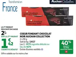 Auchan AUCHAN COLLECTION Coeur fondant chocolat noir offre