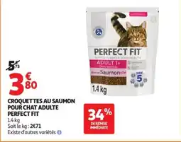 Auchan Croquettes au saumon pour chat adulte perfect fit offre